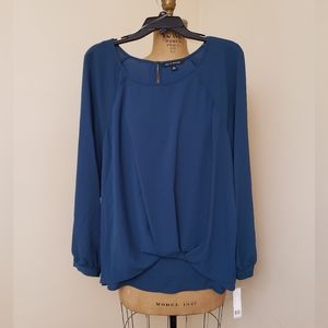 Zac & Rachel Scoop Neck Crepe Top, Size XL